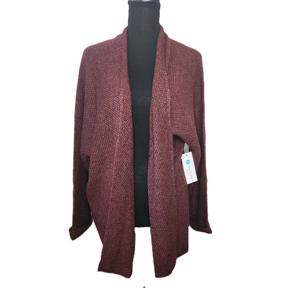 Pink‎ Clover Stitch Fix Textured Open Cardigan Burgundy Speckled Women's Size XL - Picture 1 of 7